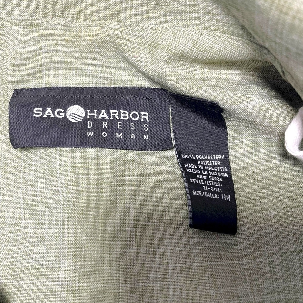 Sag Harbor 14W Green Pant Suit Short Sleeve Blazer Trousers Vintage Officecore - Picture 13 of 16